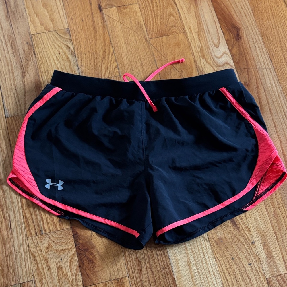 Under Armour Women's Black Shorts with Pink Accents
